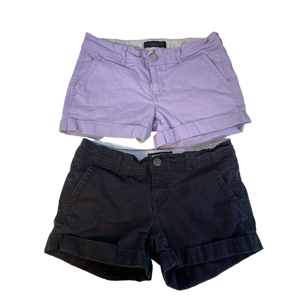 American Eagle Outfitters Micro Mini Shorts 4 Black Purple Preppy Casual Summer